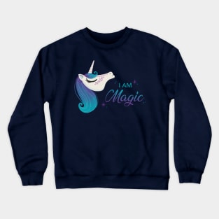 Radiant Unicorn: 'I am Magic' Artwork Crewneck Sweatshirt